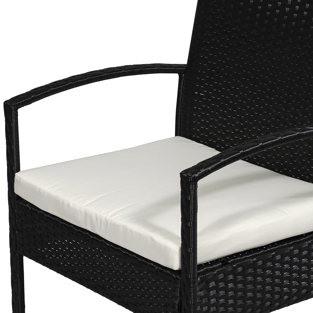 Outsunny Rattan 4 PCs Sofa Set Black Image 4