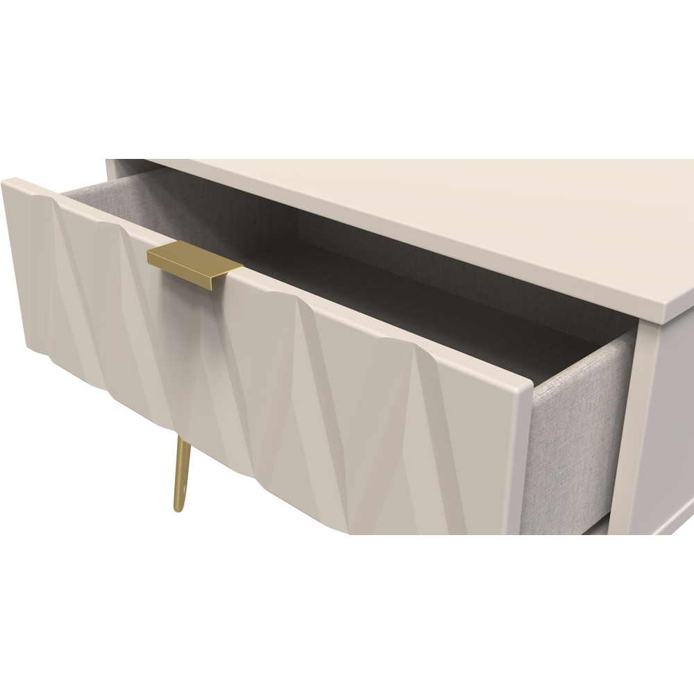 Crowndale Diamond Single Drawer Kashmir Matt Wide Side Table Ready Assembled Image 5