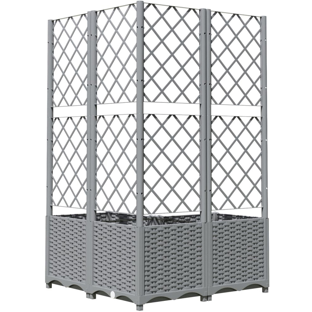 vidaXL Light Grey Polypropylene Garden Planter with Trellis 80 x 80 x 136cm Image 5