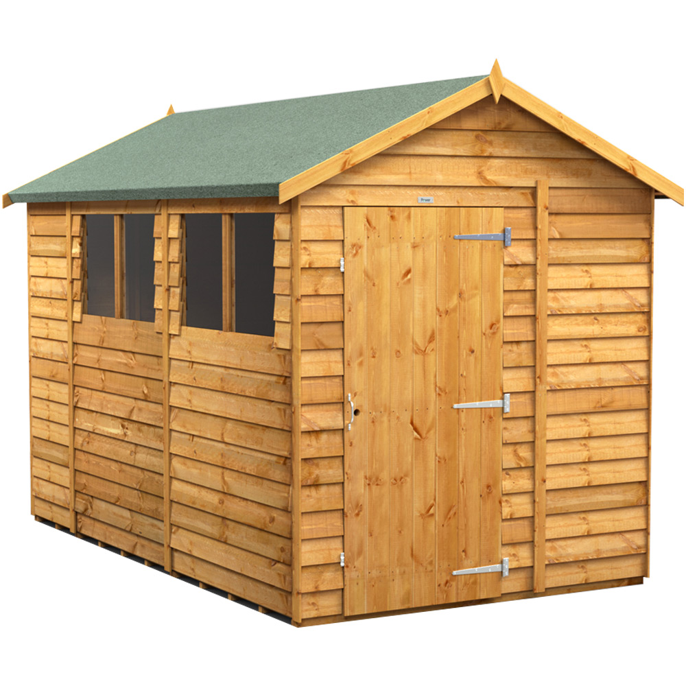 Power Sheds 10 x 6ft Overlap Apex Wooden Shed with Window Image 1