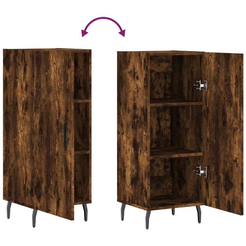 vidaXL Single Door Smoked Oak Sideboard Image 9