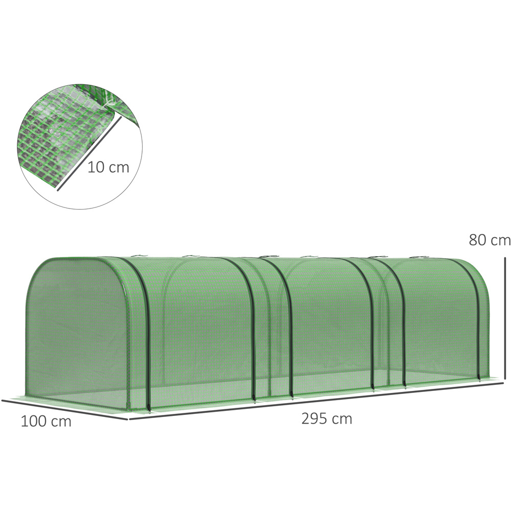 Outsunny Long Plastic Cover Tunnel 9.6 x 3.2ft Greenhouse Image 8