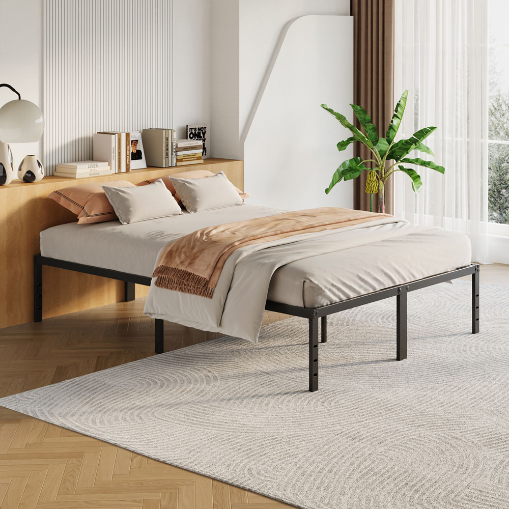 Living and Home Double Black Metal Bed Frame Image 2