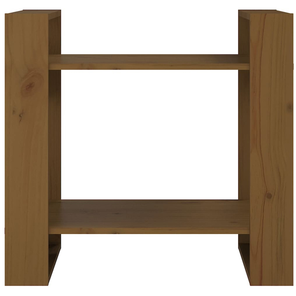 vidaXL 2 Shelf Honey Brown Solid Pine Wood Bookcase Image 3