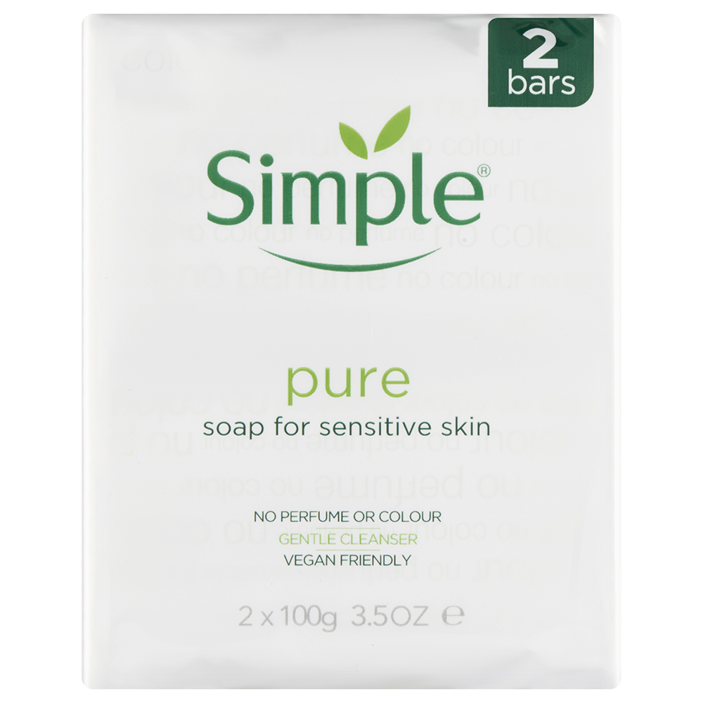 Simple Pure Soap 100g 2 Pack Image 1