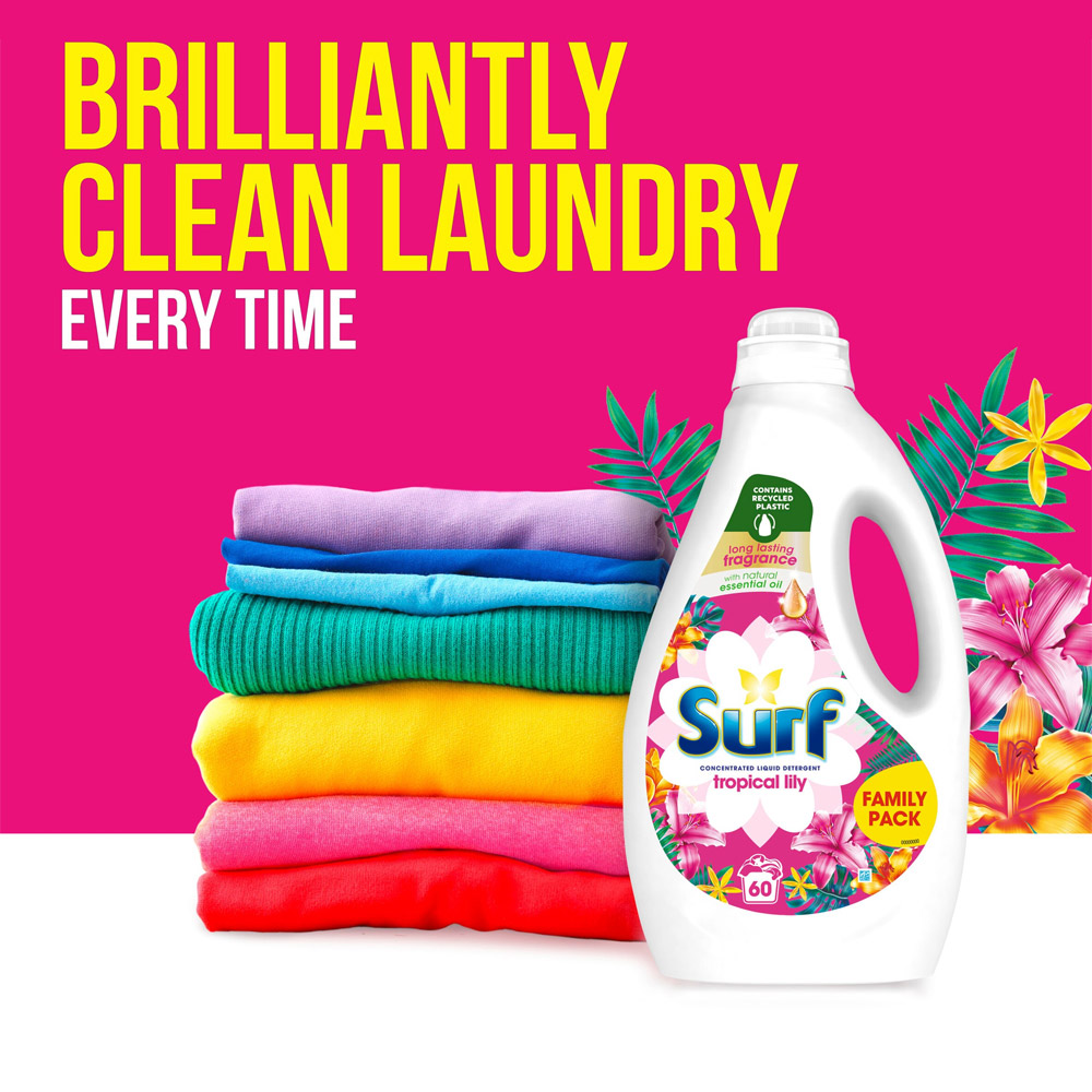 Surf Tropical Lily Concentrated Liquid Laundry Detergent 60 Washes Image 6