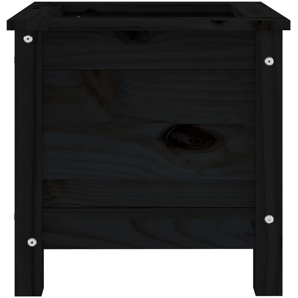vidaXL Black Solid Pine Wood Raised Garden Planter 39 x 40 x 40cm Image 5