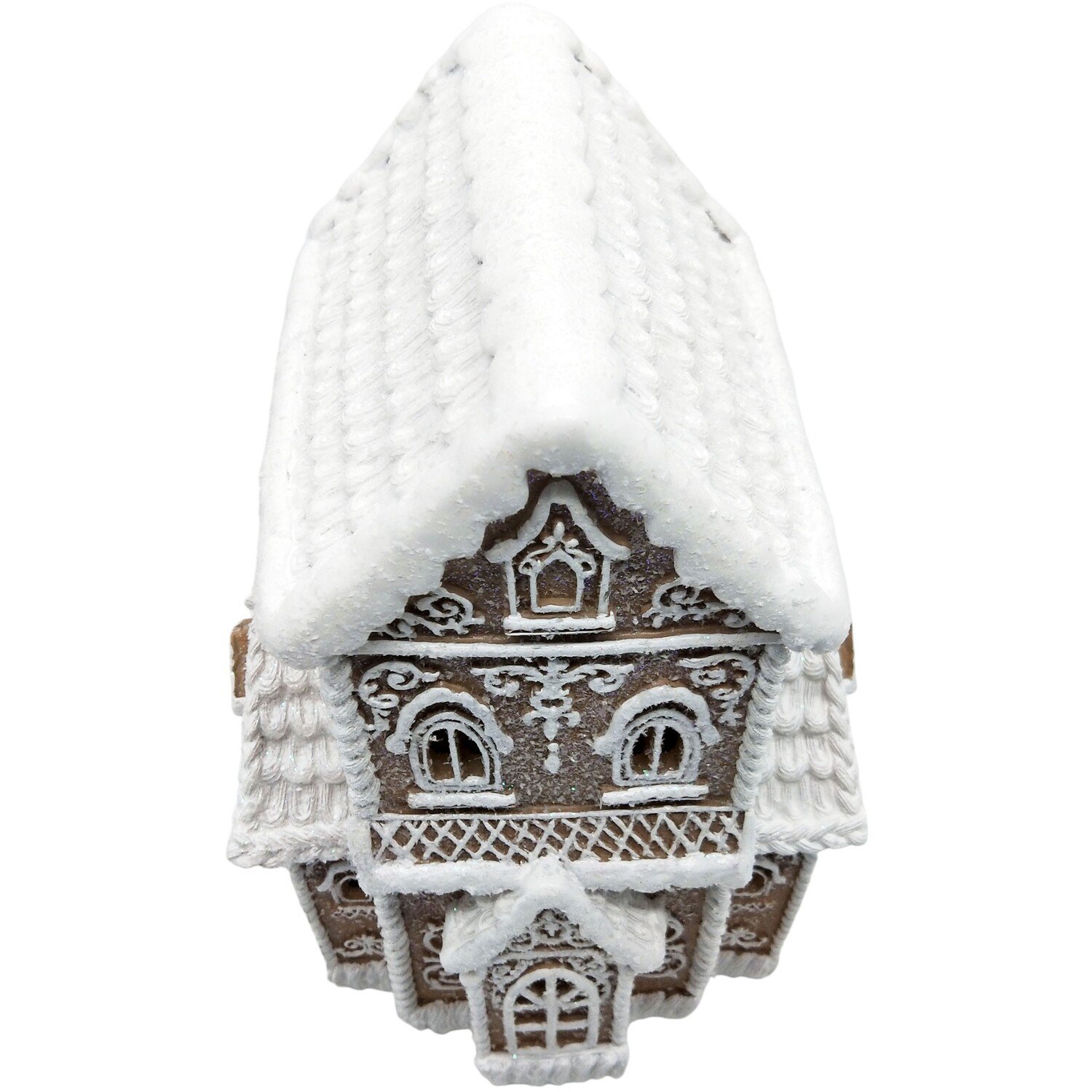 Gingerbread LED House DecorationBrown and White Image 13