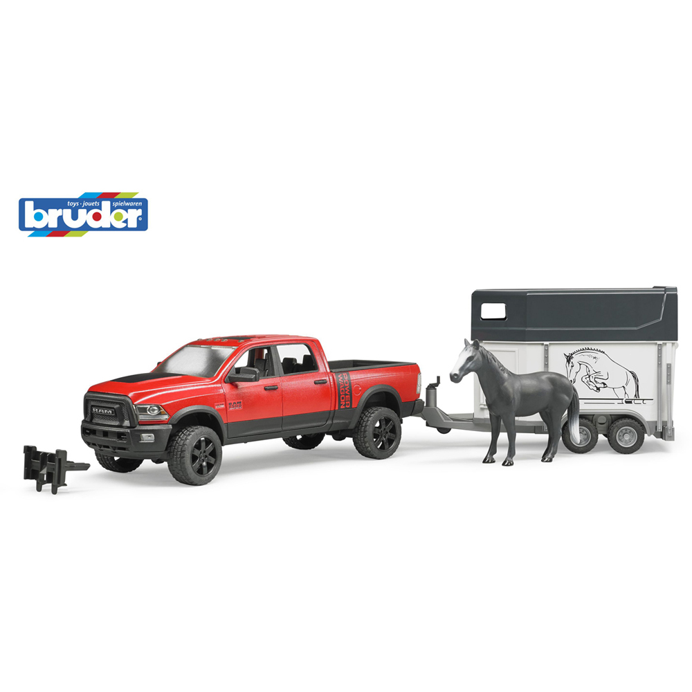 Bruder Kids RAM 2500 Power Wagon with Horse Trailer and Horse Playset Model Image 7