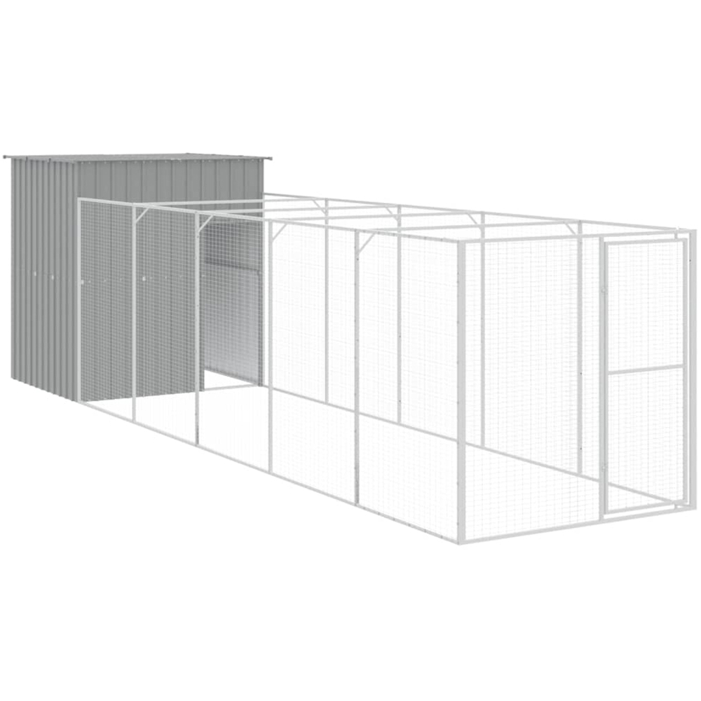 vidaXL Grey Galvanised Steel Dog House 181 x 165 x 659cm Image 1