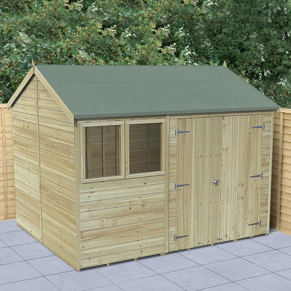 Forest Garden Timberdale 10 x 8ft Double Door Reverse Apex Shed Image 2