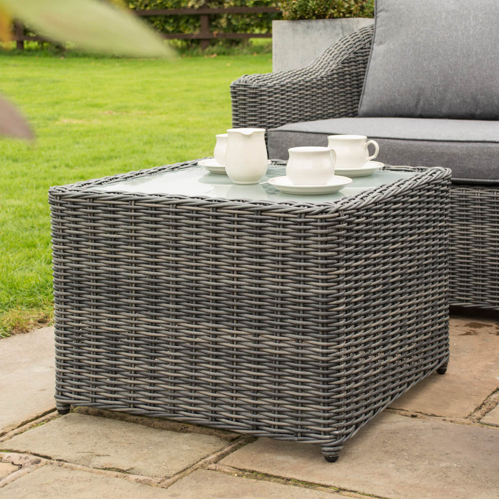 Rowlinson Bunbury 5 Seater Grey Rattan Weave Corner Sofa Set Image 7
