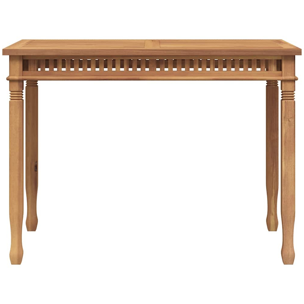 vidaXL 4 Seater Solid Teak Wood Slatted Garden Dining Table Brown Image 4