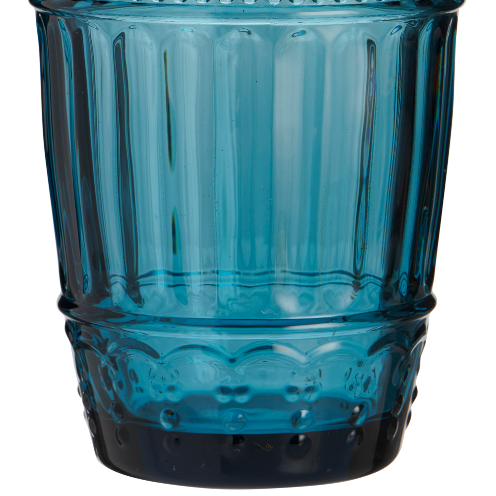 Wilko Embossed Glass Tumbler Blue Image 3