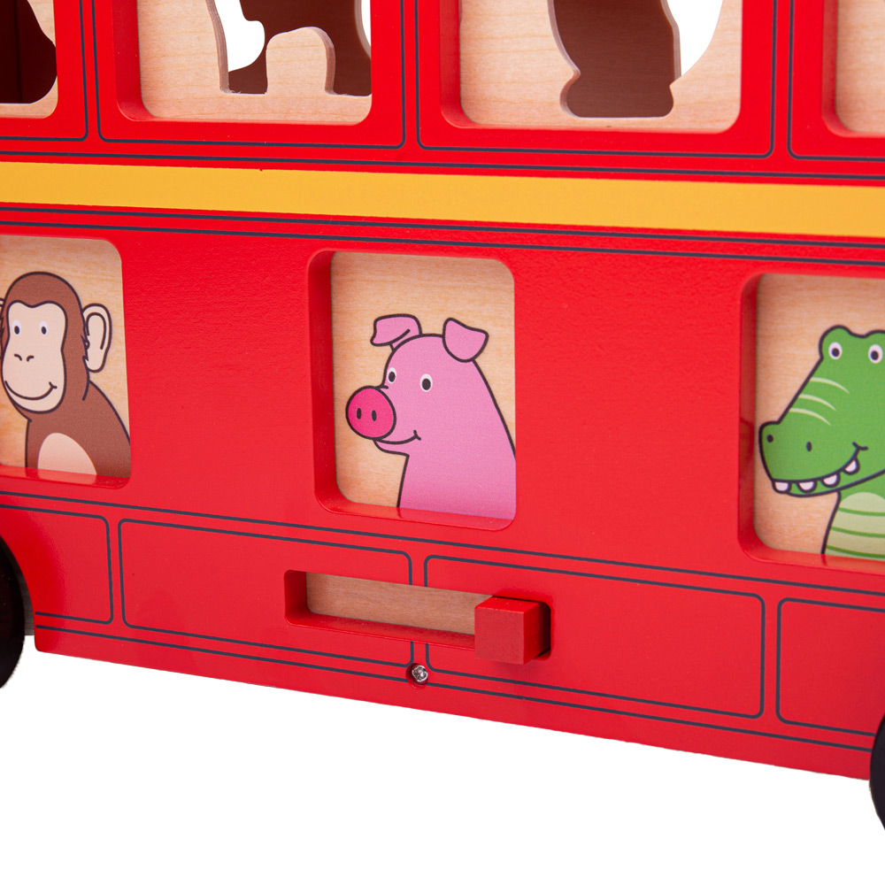 Bigjigs Toys Kids Shape Sorter Bus Toy Image 5