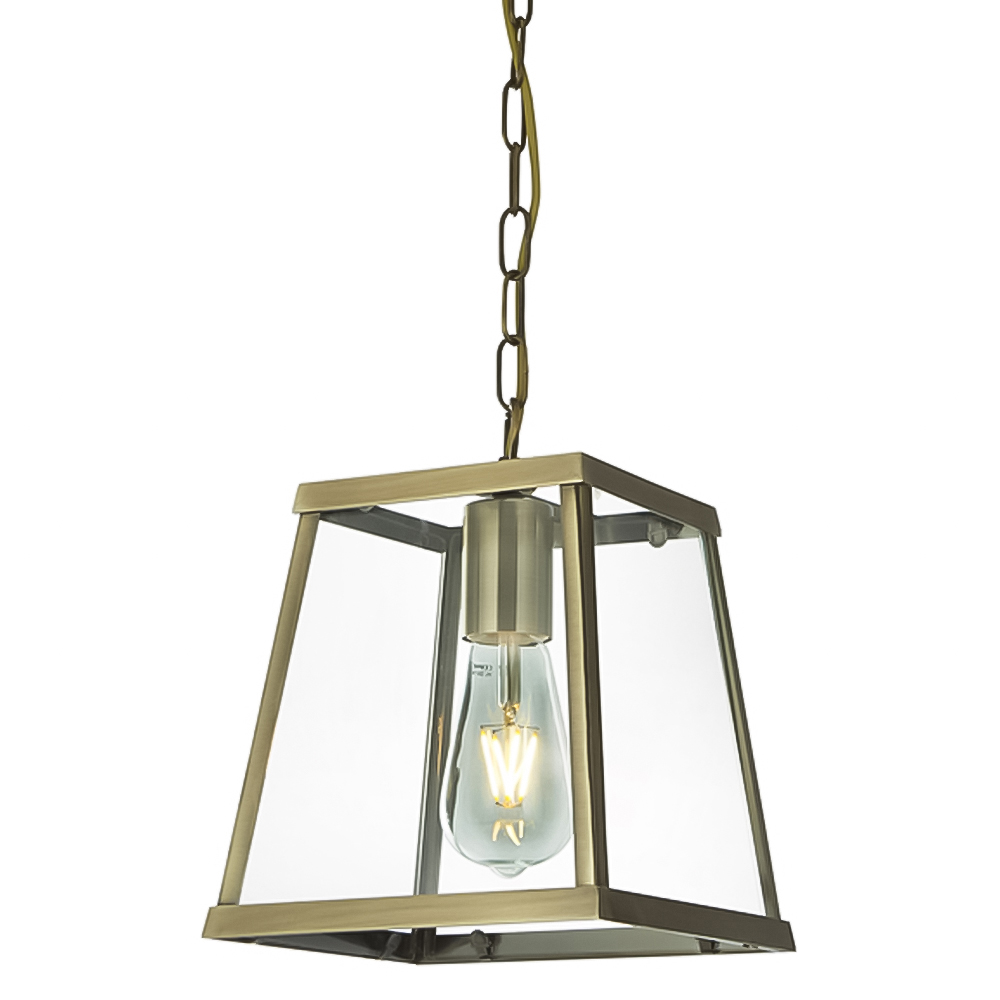 Lighting Collection Eavis Antique Brass Industrial Pendant Light Image 3