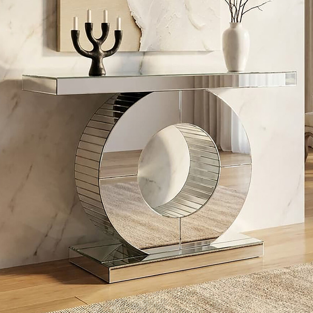 Premier Housewares Gianara Mirrored Console Table Image 1