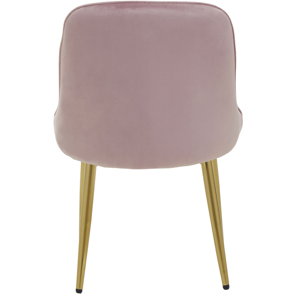 Premier Housewares Demi Dusky Pink Velvet Dining Chair Image 3