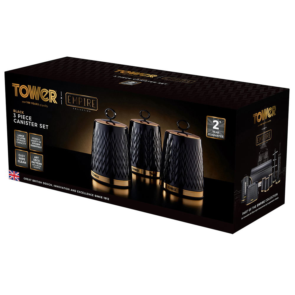 Tower Empire Black Canister 3 Pack Image 8