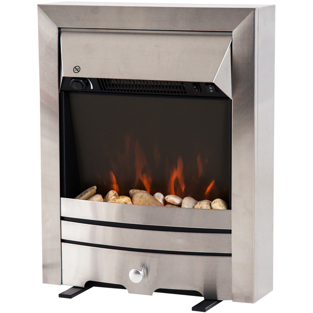 HOMCOM Ava Pebble Effect Electric Fireplace Heater Image 1