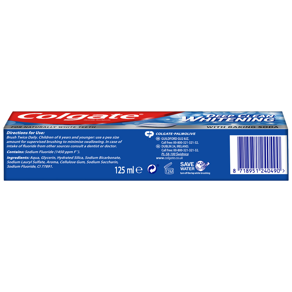 Colgate Deep Clean Whitening with Baking Soda Toothpaste 125ml Image 3