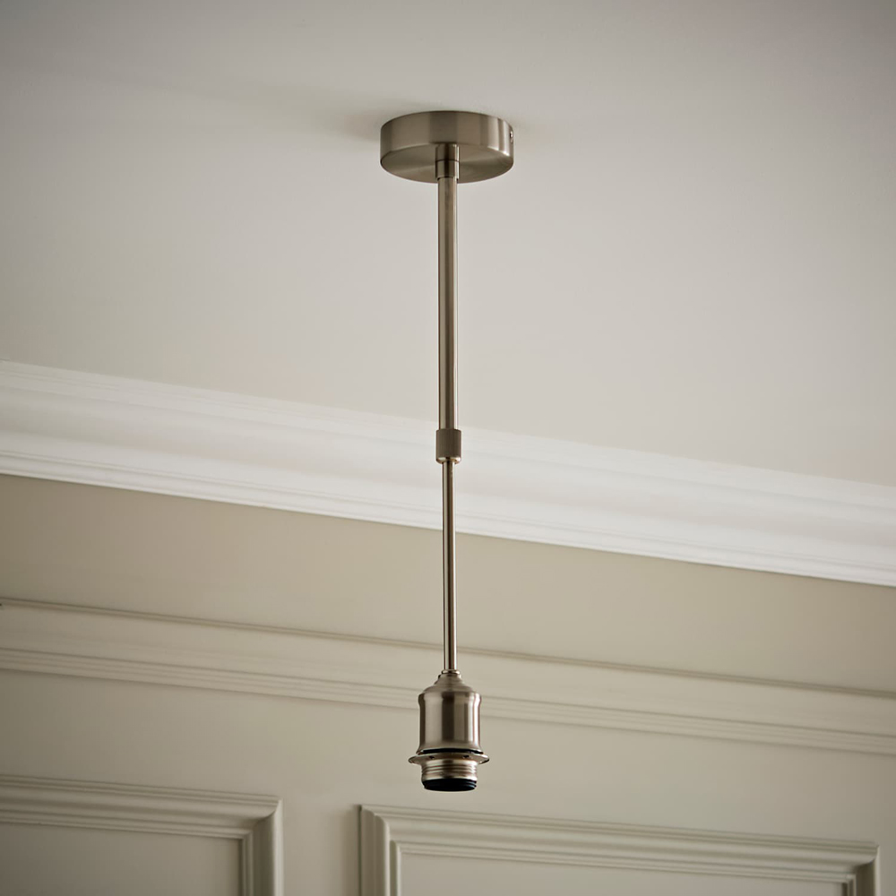 ValueLights Shaw Brushed Chrome Adjustable Drop Ceiling Pendant Light Fitting Image 2
