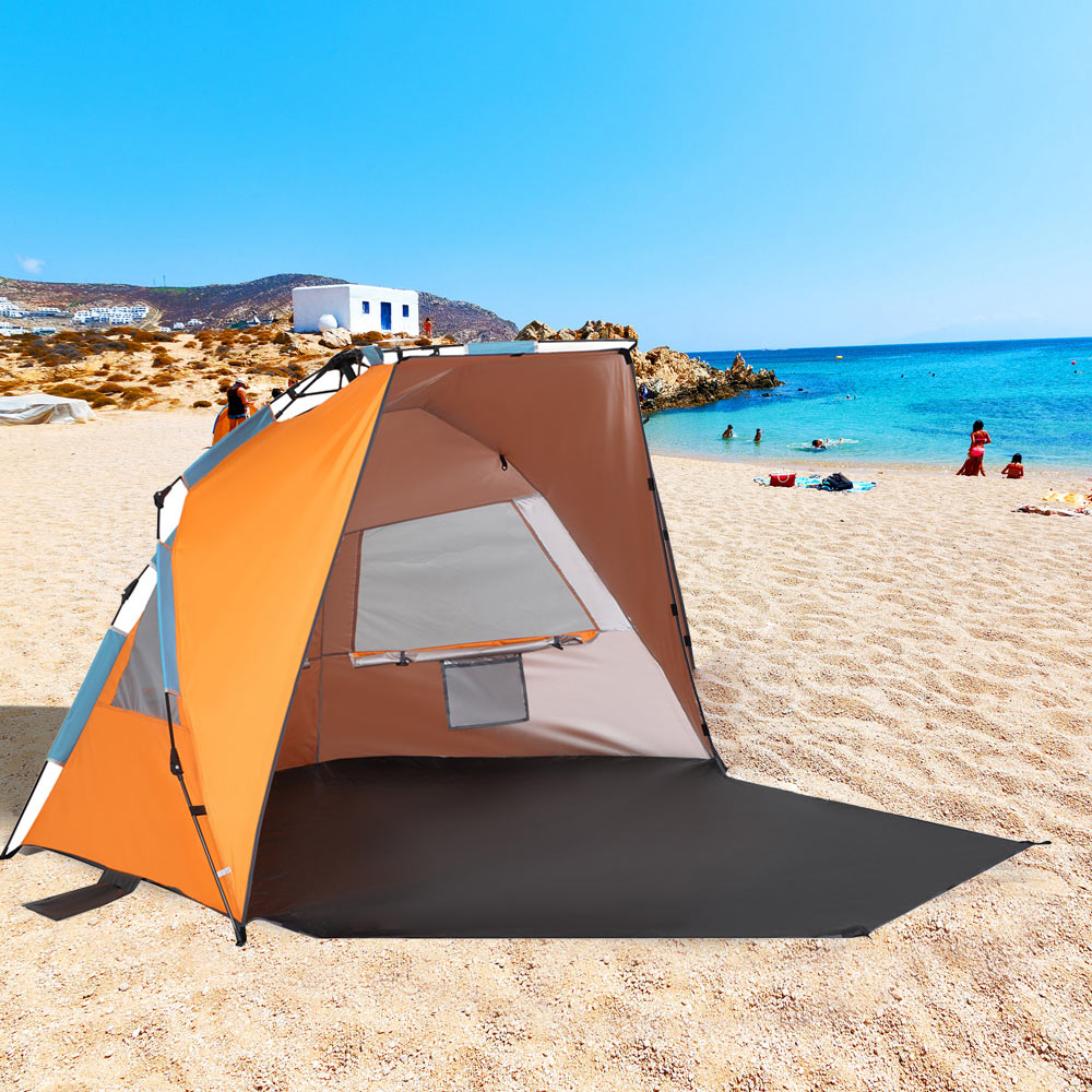 Outsunny Orange 3-Man Easy Set-Up Tent Image 2
