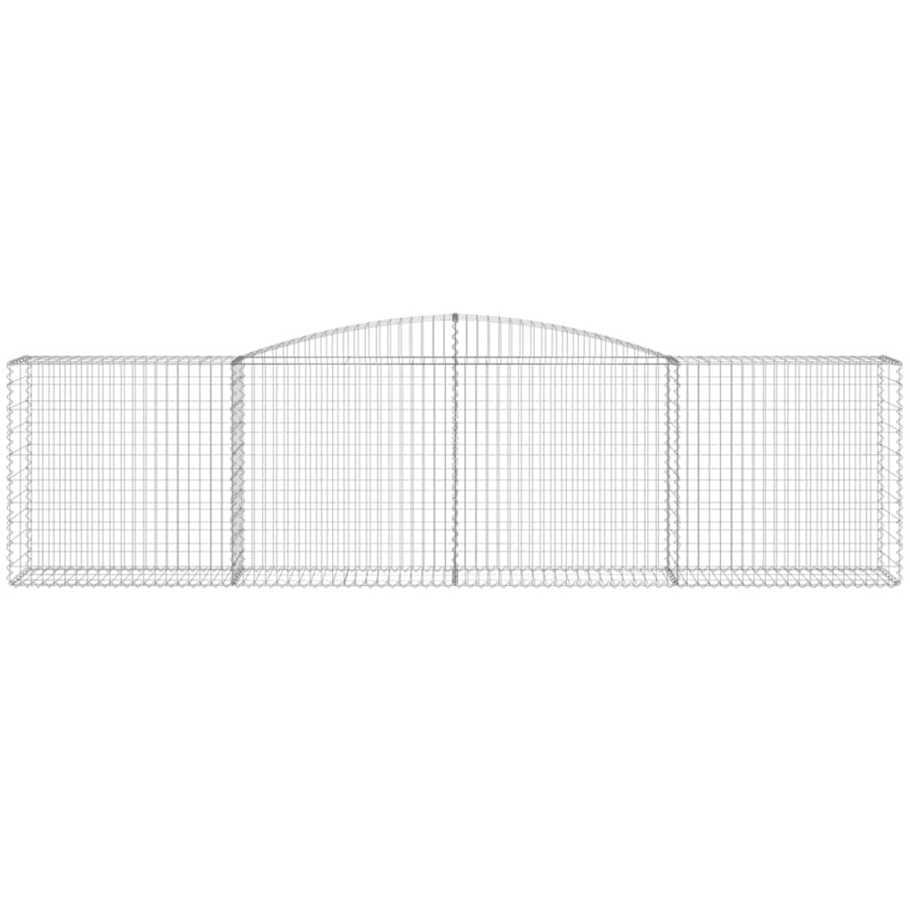 vidaXL Silver Galvanised Iron Arched Gabion Basket 400 x 50 x 100/120cm 2 Pack Image 2
