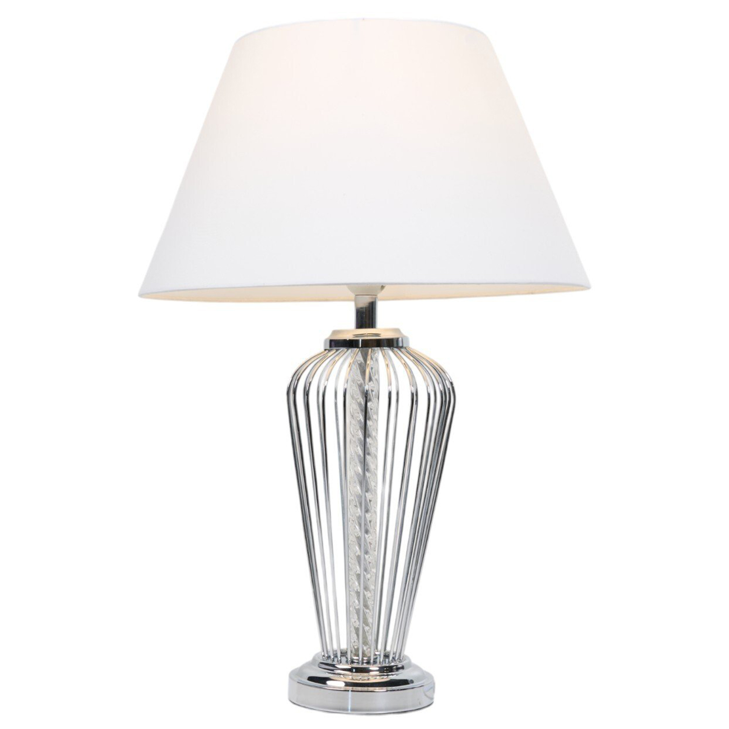 Adeline Table Lamp Chrome and White Image 3