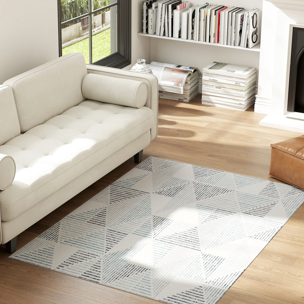 HOMCOM Multicolour Geometric Non Slip Rug 120 x 170cm Image 2