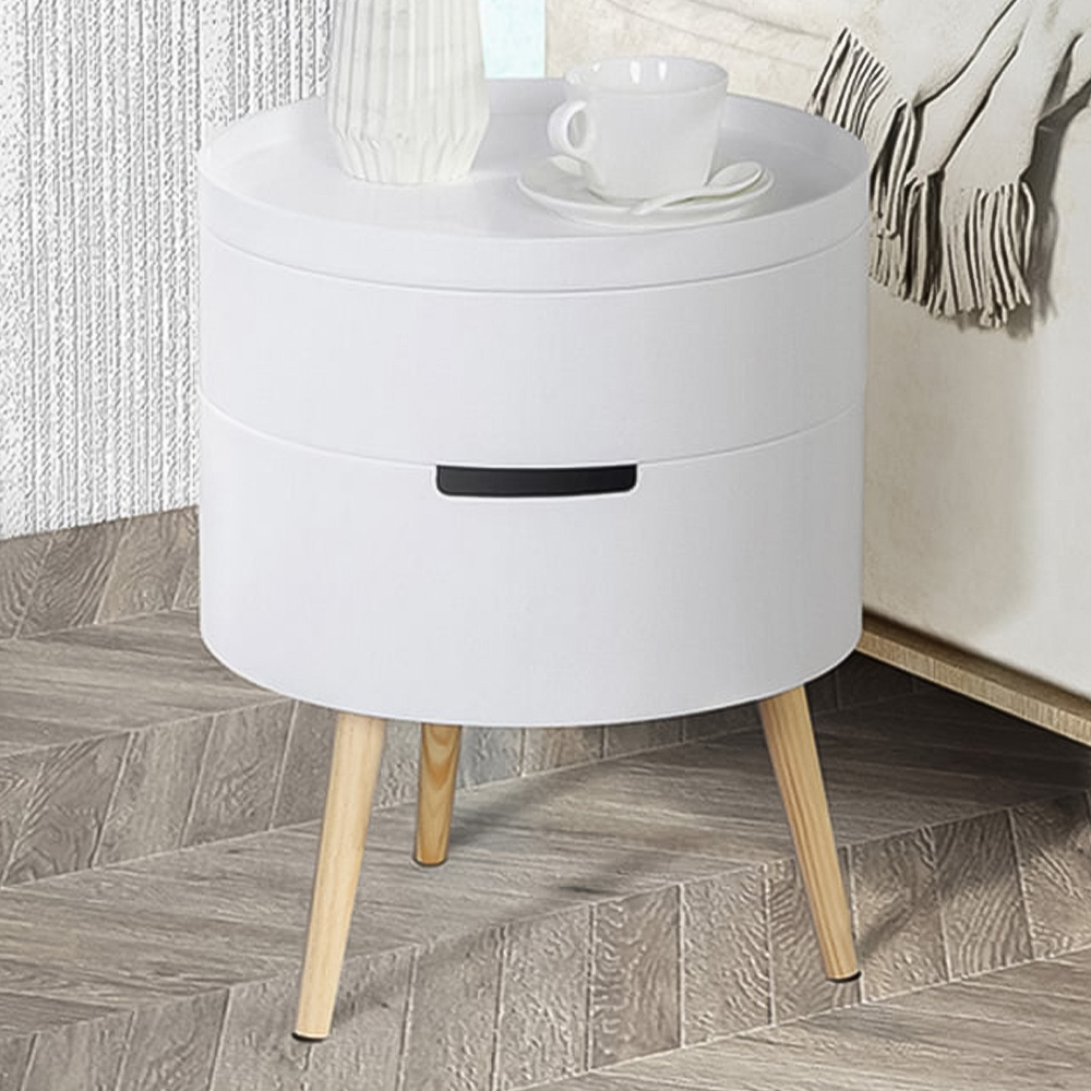 Portland 3 Tier White Side Table Image 1