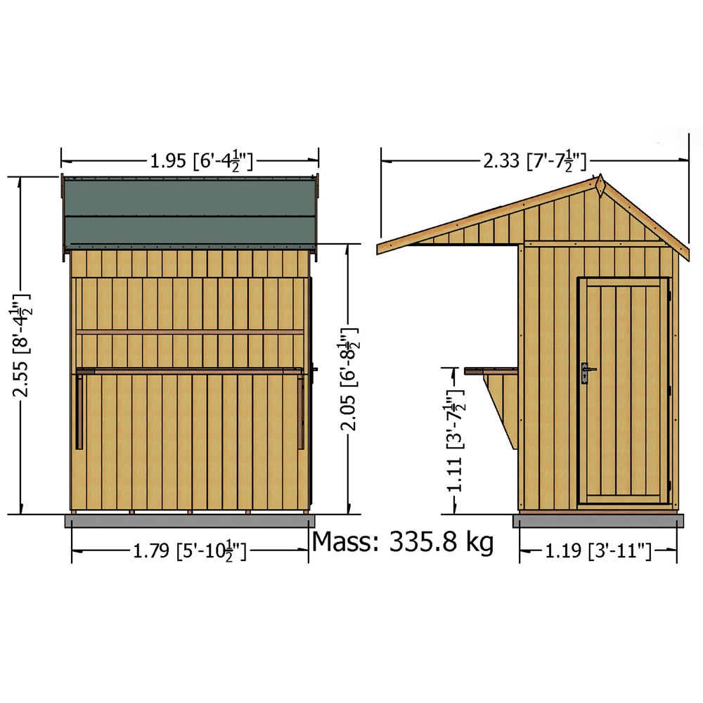 Shire 6 x 4ft Apex Garden Bar Shed Image 5