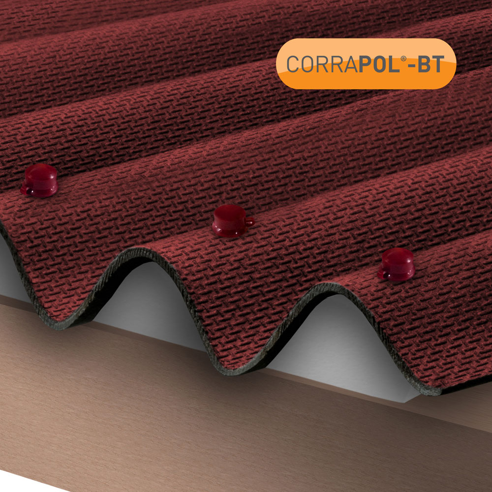 Corrapol-BT Red Corrugated Bitumen Roof Sheet 930 x 1000mm Image 2