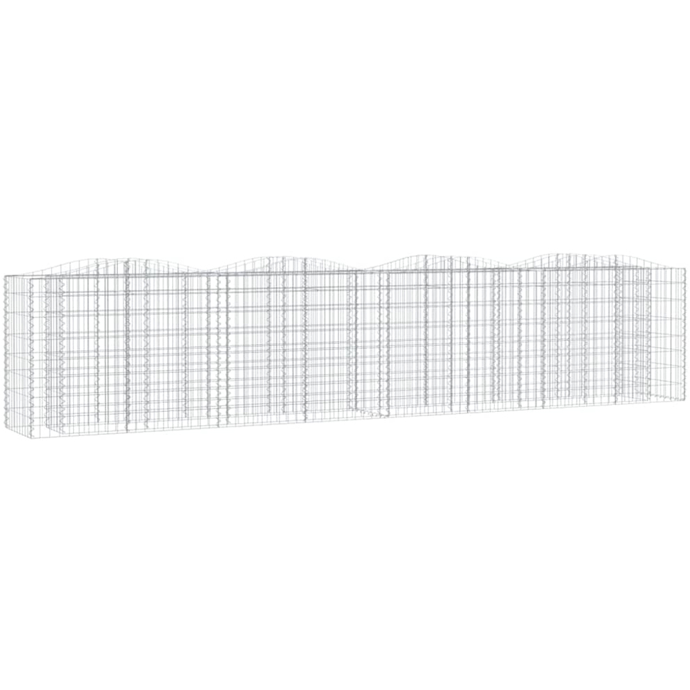 vidaXL Silver Galvanised Iron Arched Gabion Raised Bed 400 x 50 x 100cm Image 1