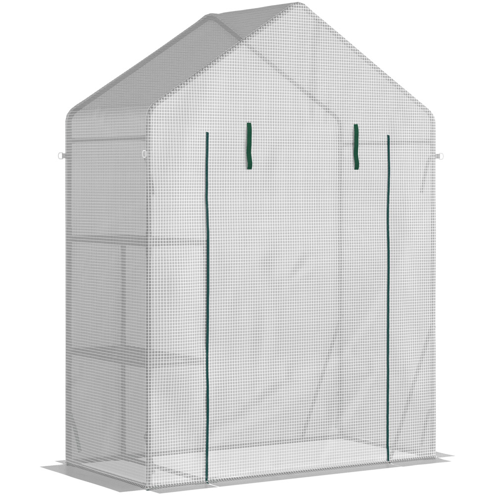 Outsunny White Plastic 4.7 x 2.4ft Mini Greenhouse Image 1