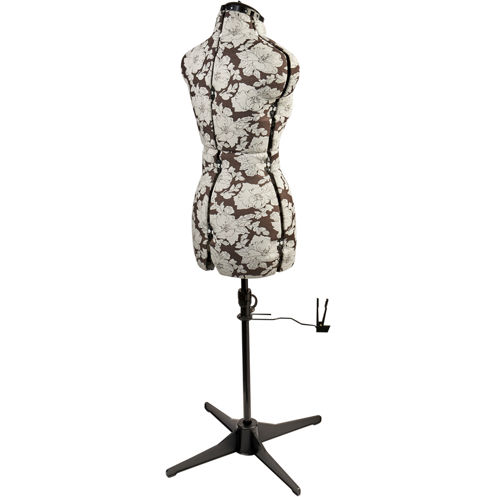 Sewing Online 5901A Grey Floral Hollyhock Adjustable 8-Part Dressmakers Dummy with Hem Marker Small Image 3