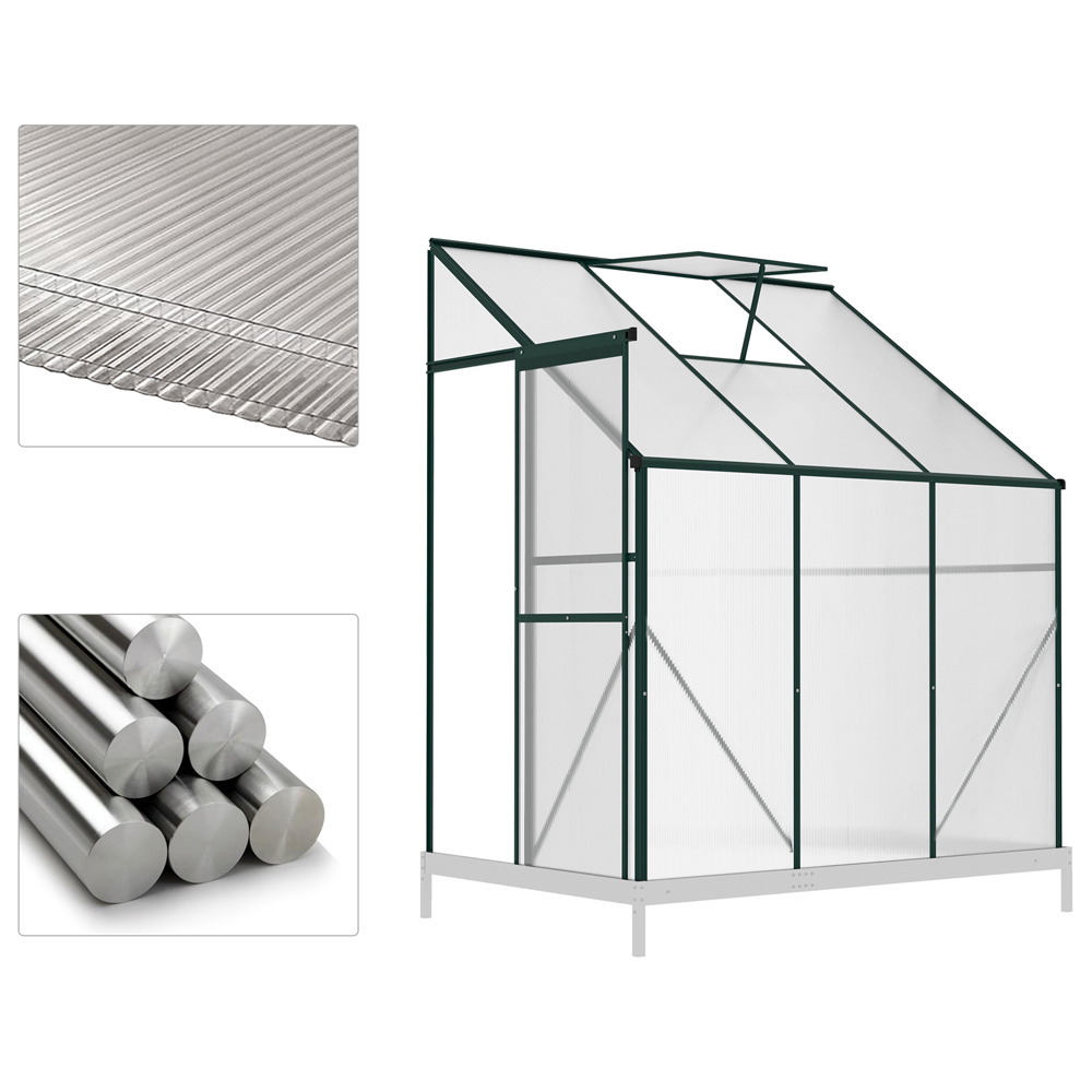 Outsunny Green Heavy Duty 4.2 x 6.3ft Walk-In Greenhouse Image 5