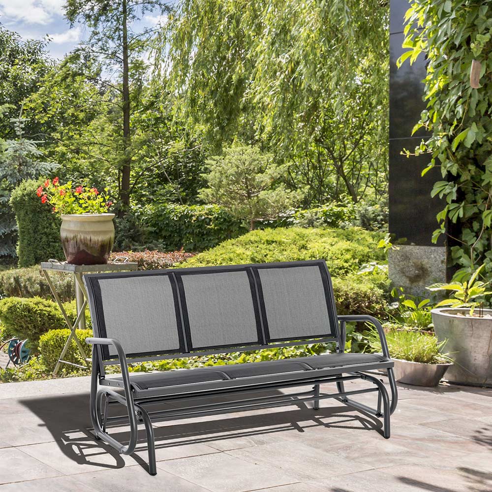 Outsunny 3-Seat Glider Rocking Chair Image 6