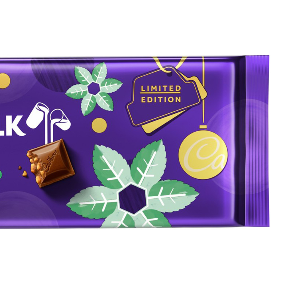 Cadbury Dairy Milk Winter Mint Crisp Chocolate Bar 360g Wilko
