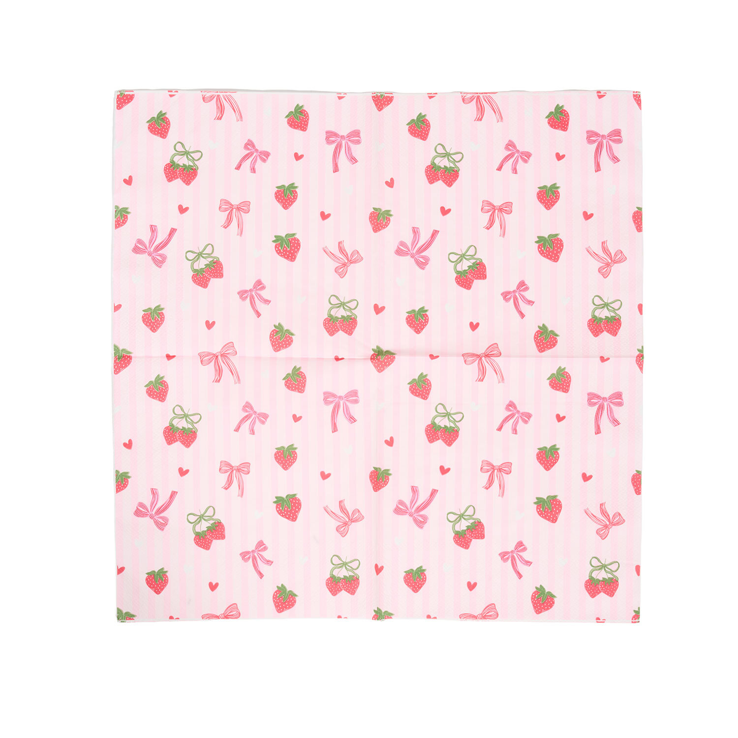 Pack of 16 Strawberry Bow Napkins Pink Image 2