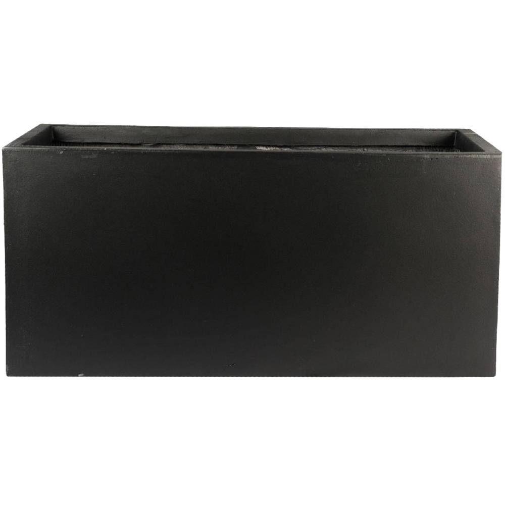 wilko Black Light Concrete Fibrestone Trough Outdoor Plant Pot 30cm Image 3
