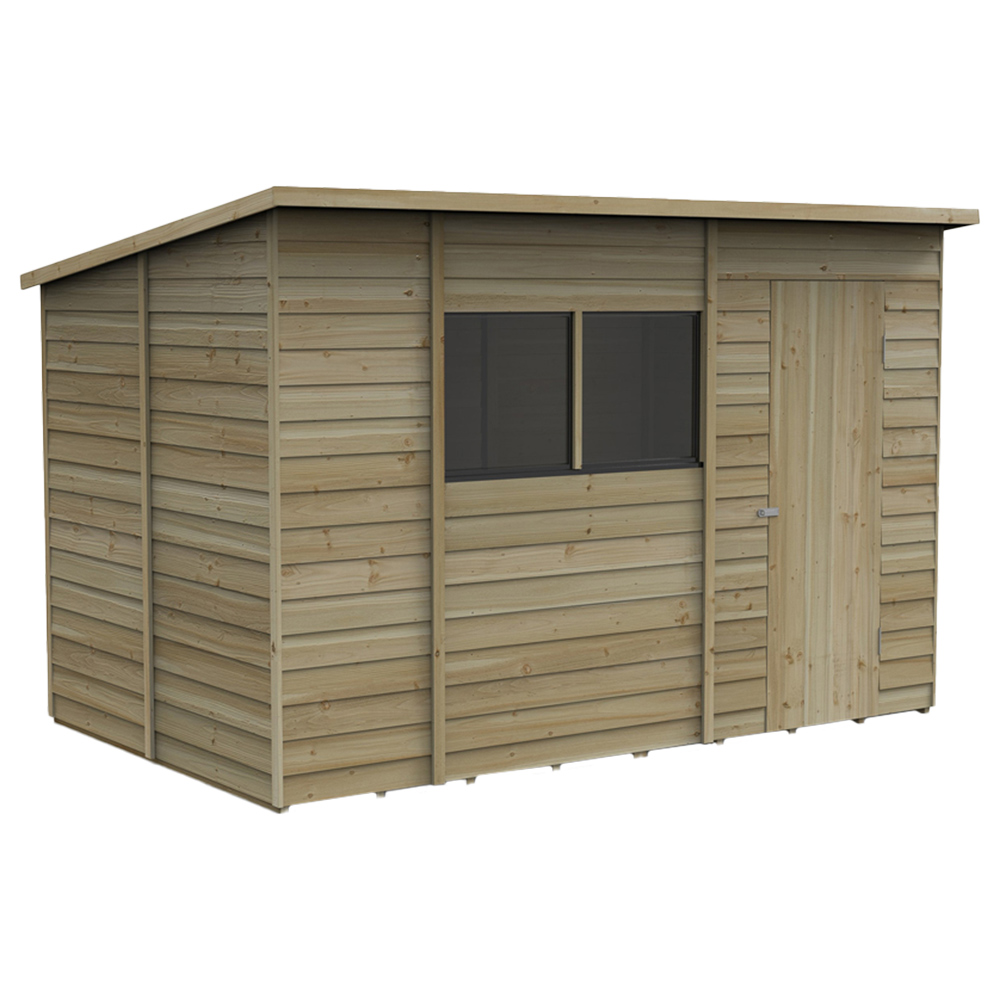 Forest Garden 10 x 6ft Pressure Treated Overlap Apex Shed Image 1