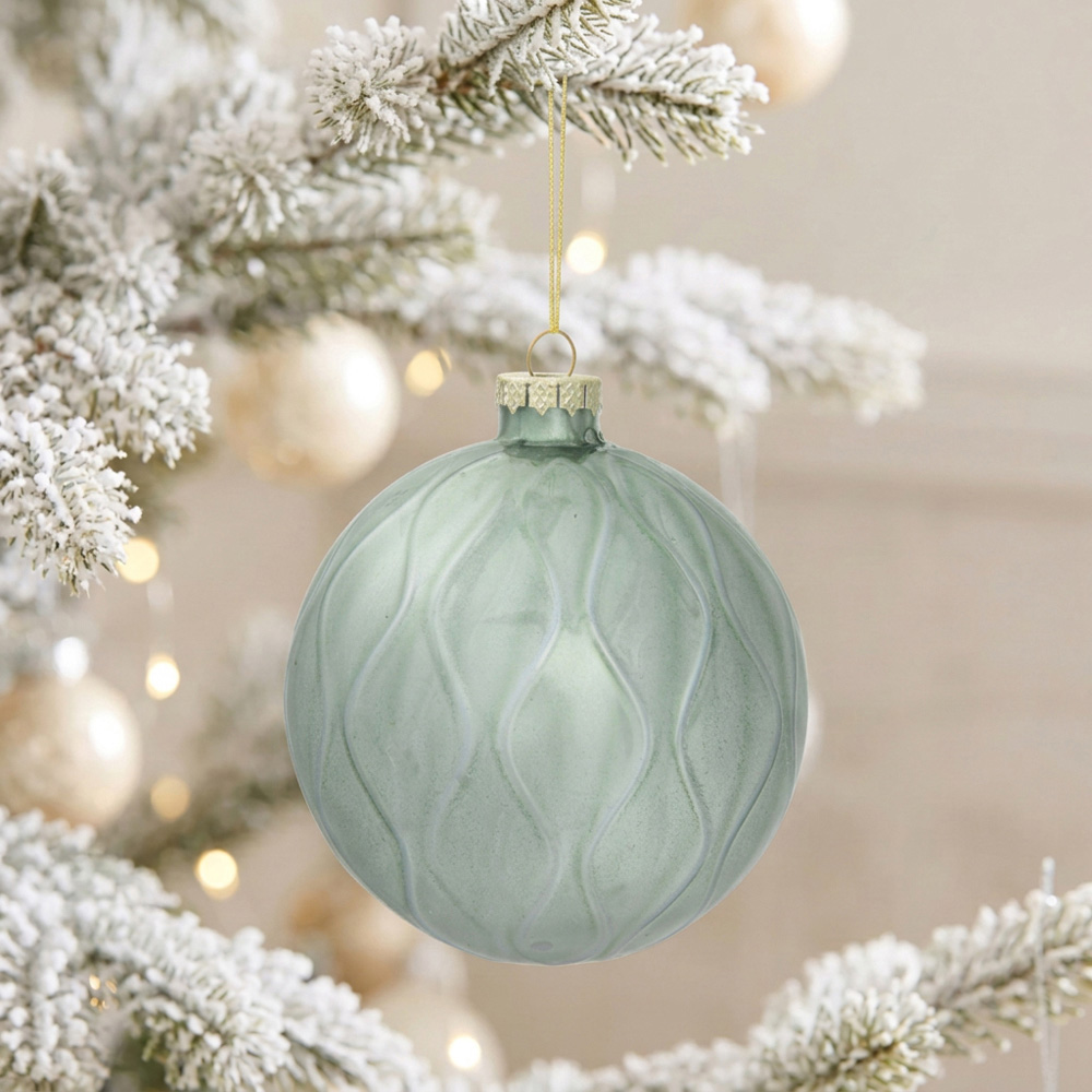Mottled Finish Bauble Sage Green Image 2