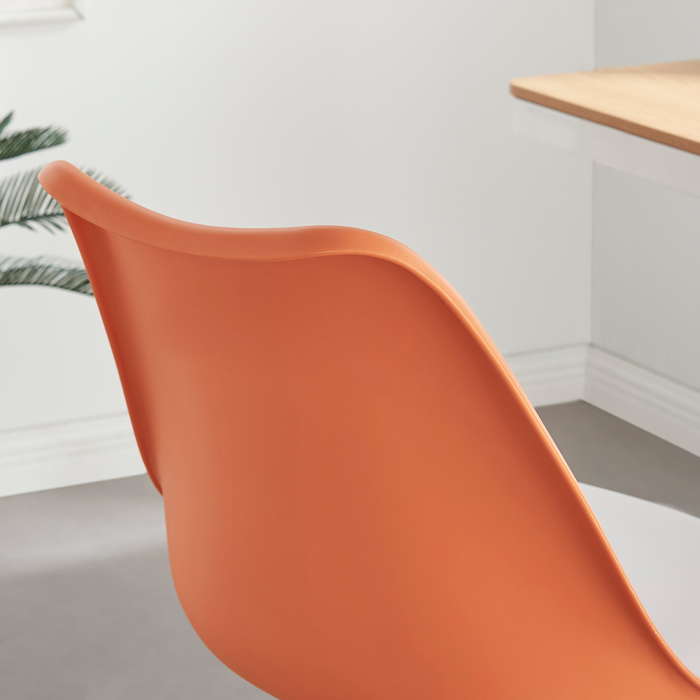 Furniturebox Otto Orange Faux Leather Swivel Office Chair Image 4