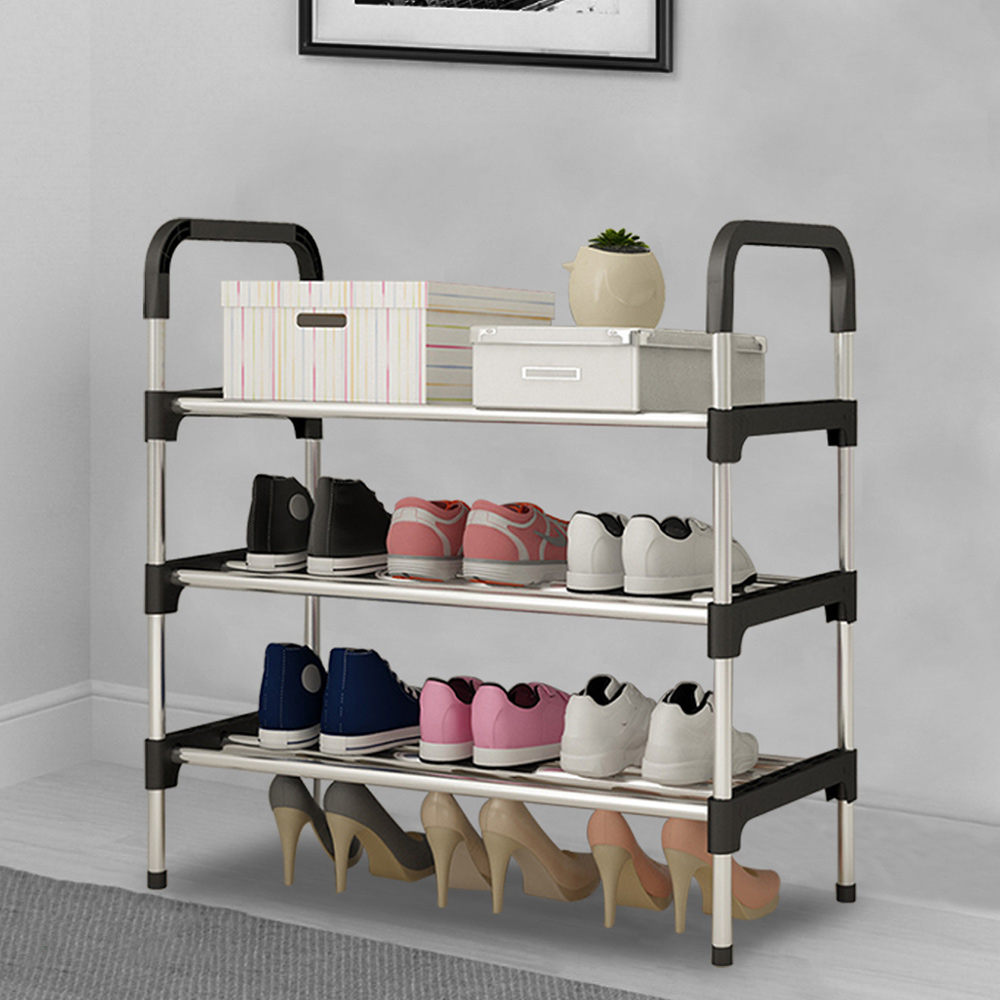 Living And Home WH0730 Black Metal Multi-Tier Shoe Rack Image 5