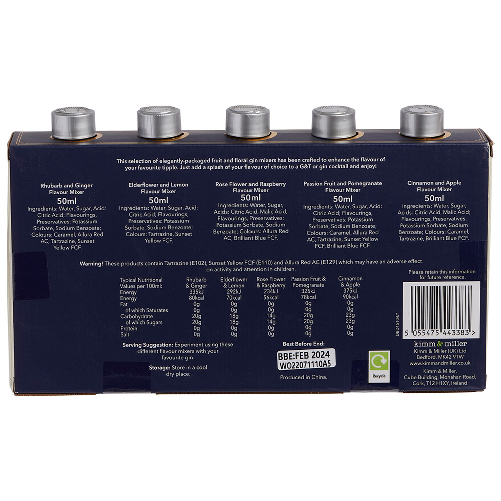 Kimm and Miller Gin Syrup Mixers 5 Pack Image 5