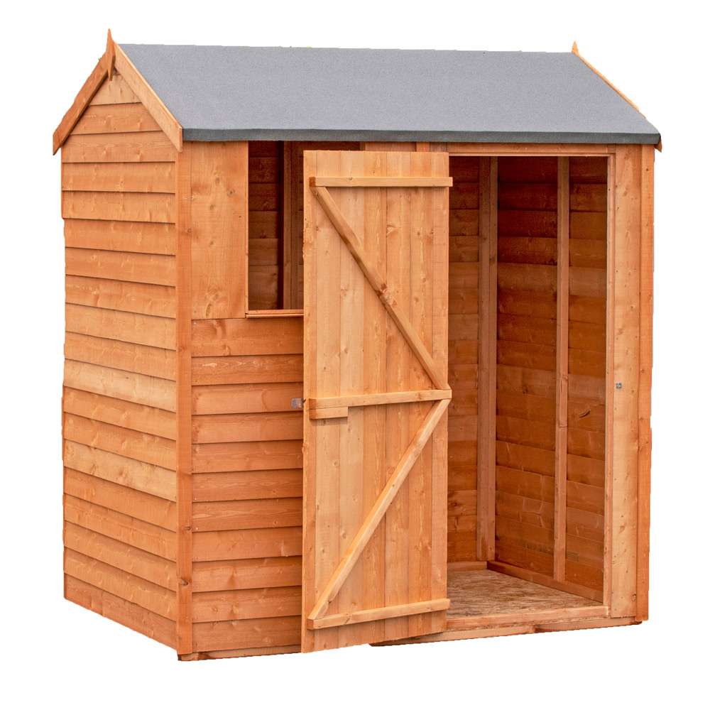 Shire 6 x 4ft Dip Treated Overlap Reverse Apex Shed Image 1
