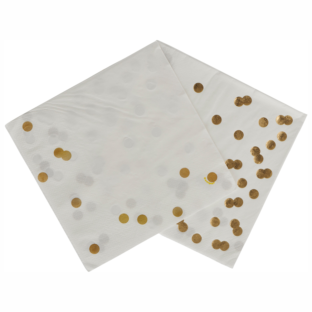 Wilko Gold Confetti Lunch Napkins 16pk Image 1