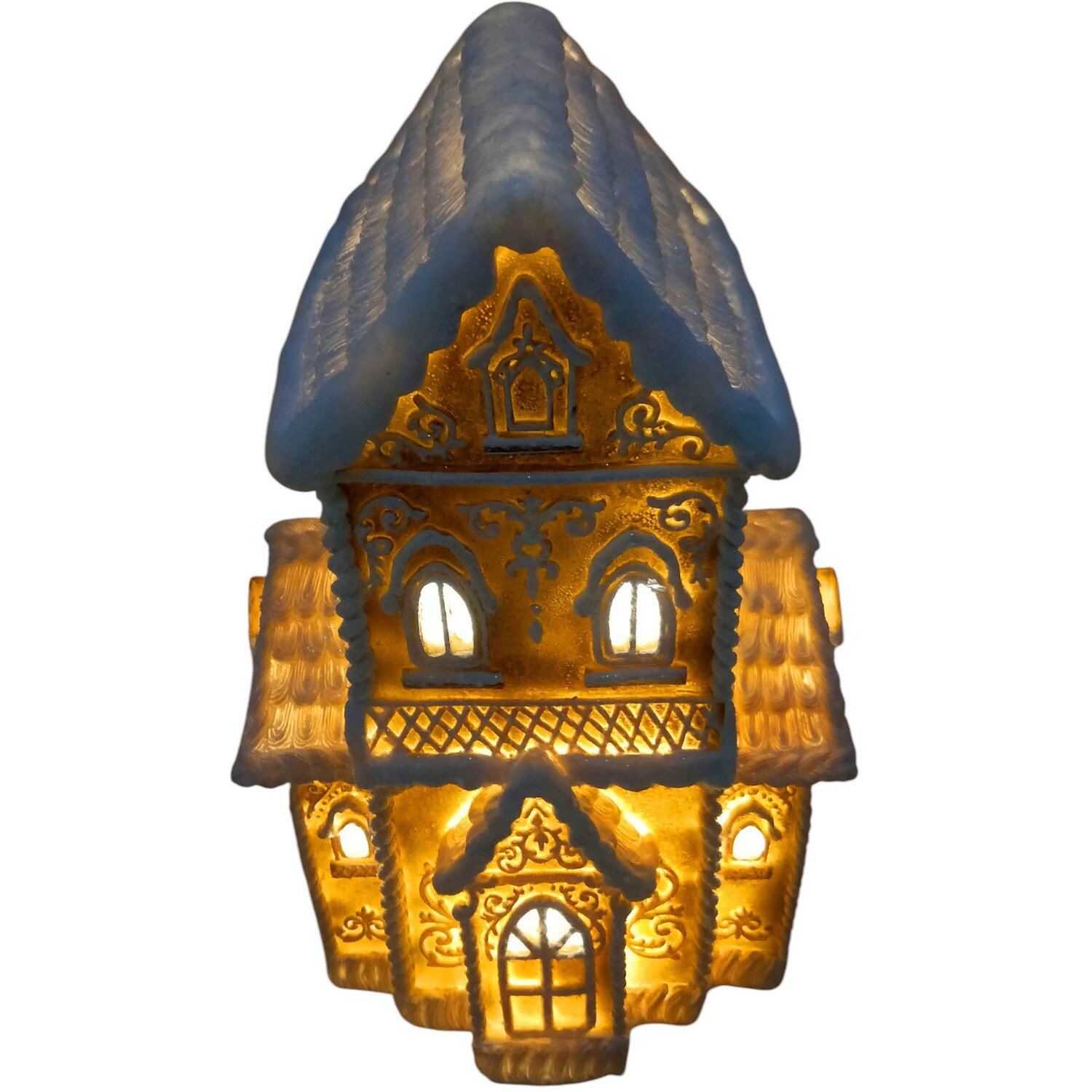 Gingerbread LED House DecorationBrown and White Image 2