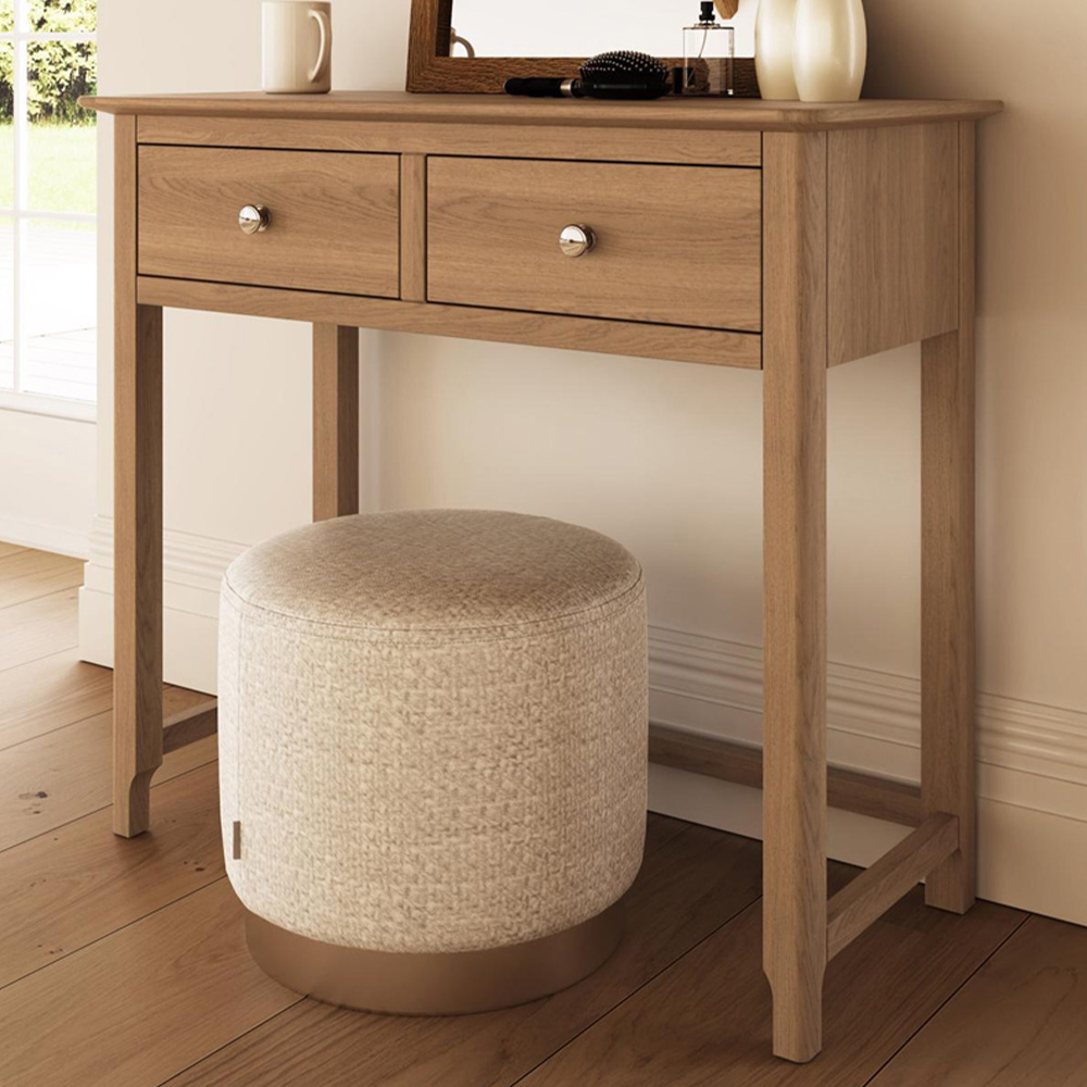 FWStyle Taberno 2 Drawer Lacquered Natural Oak Dressing Table Image 1